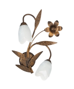 APPLIQUE 2 LUCI ONLI "SONIA" BRONZO E14